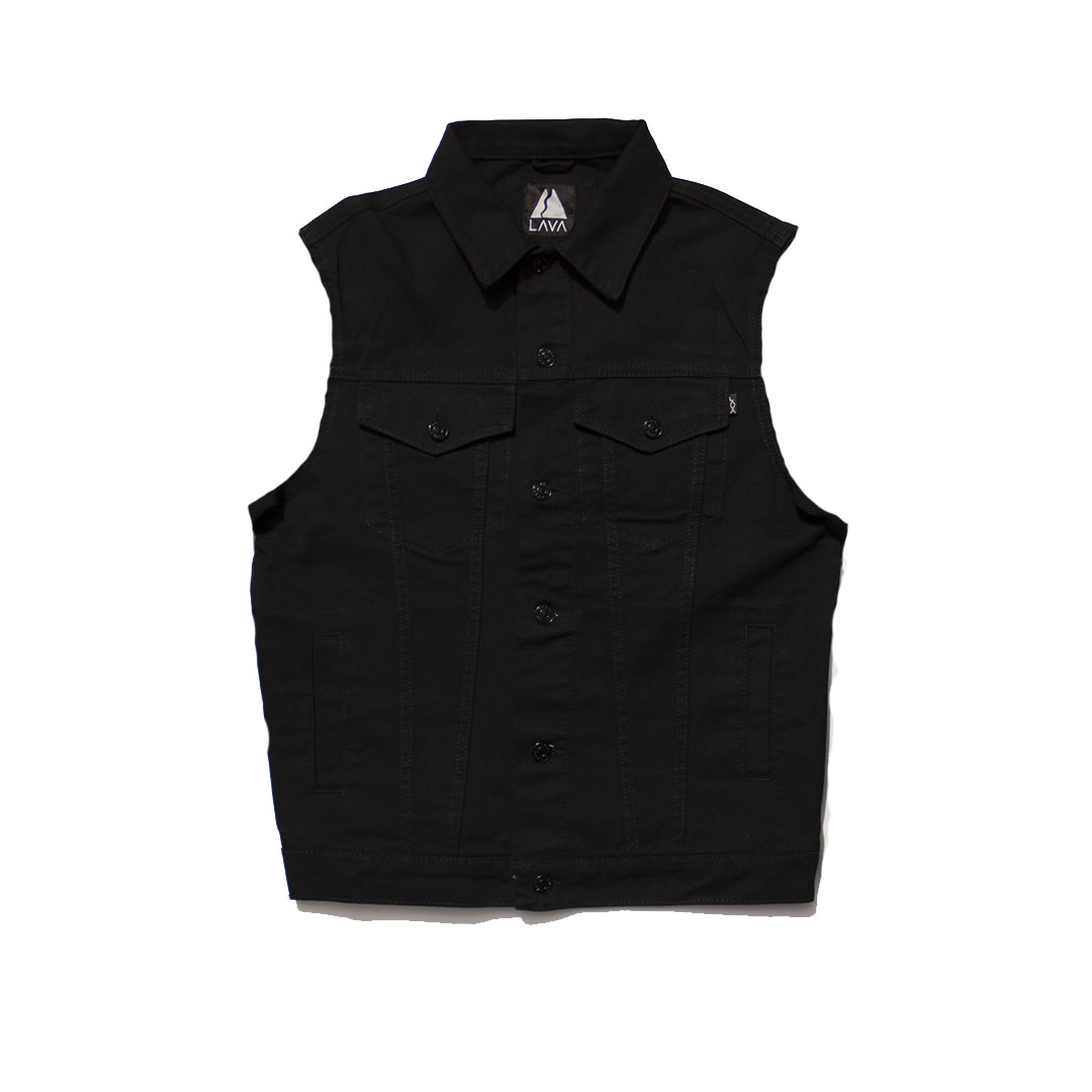 Chaleco de jean slash negro