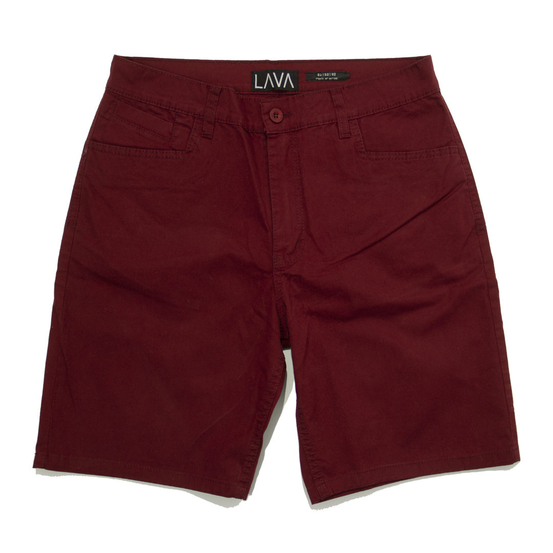 Bermuda chino regular relajada elastizada bordo