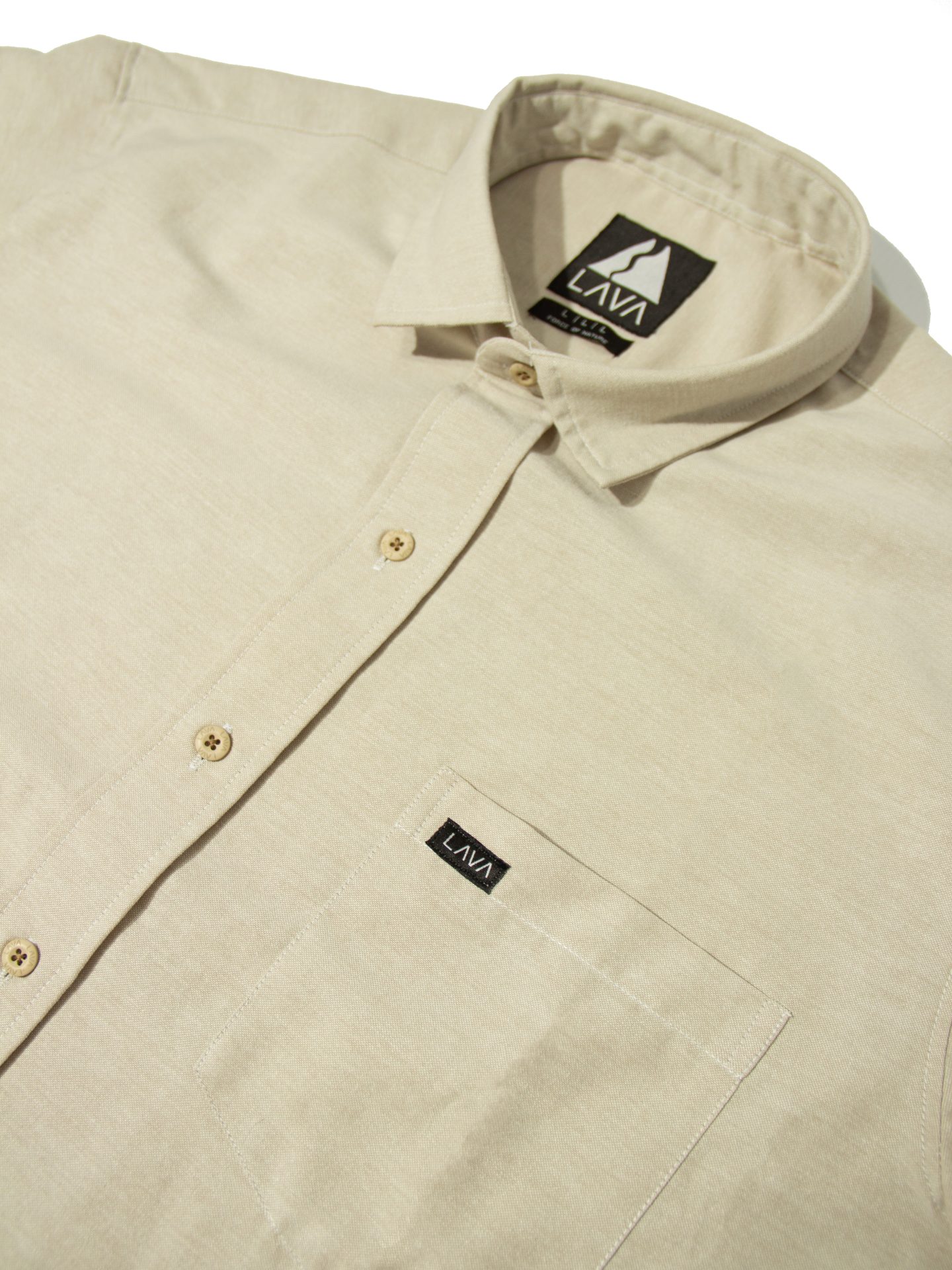 Camisa basica oxford beige - Imagen 4