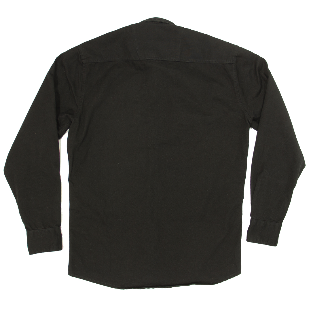 Camisa de gabardina work manga larga mujer negra - Imagen 3