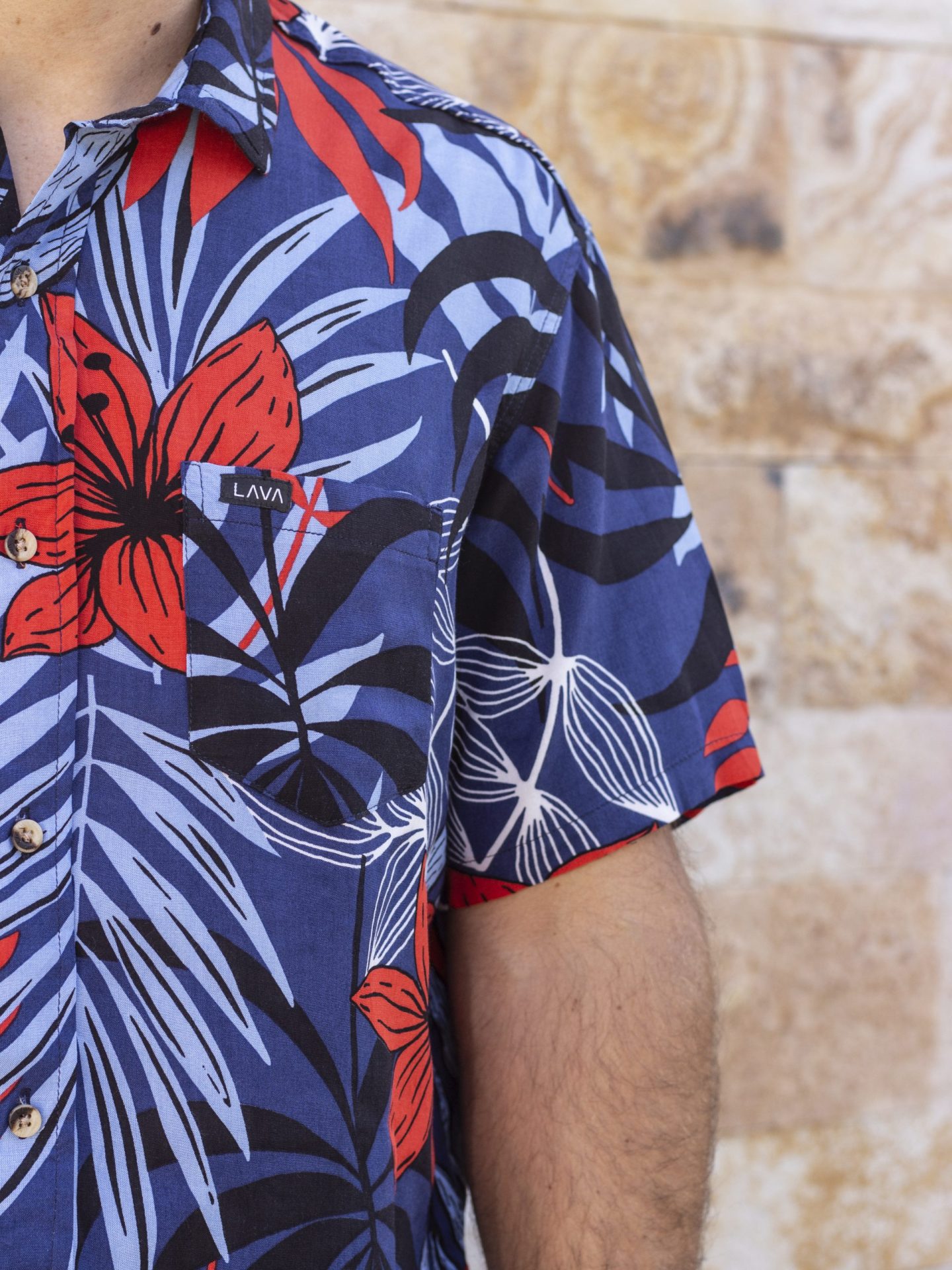 Camisa hawaiana amazonas azul - Imagen 5