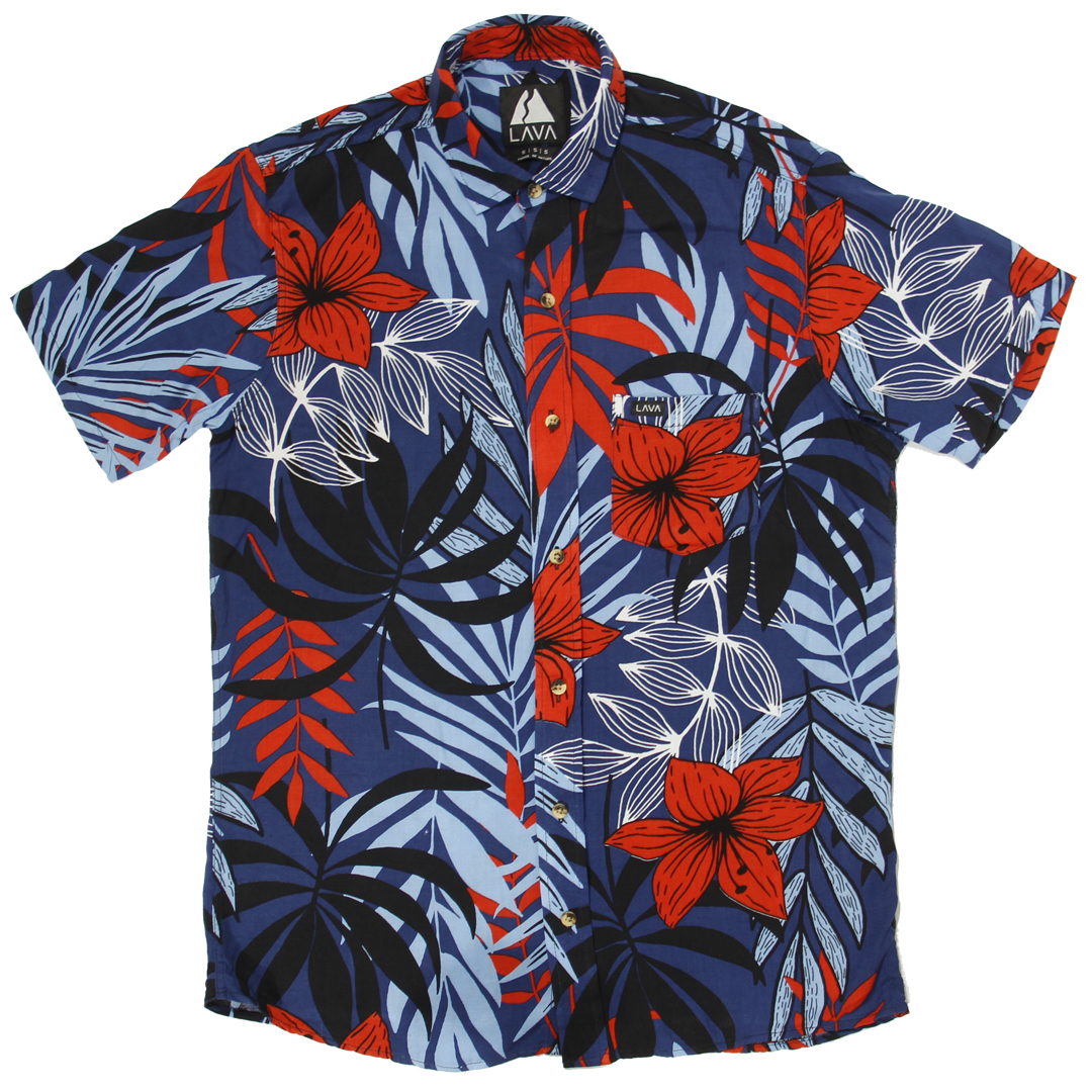 Camisa hawaiana amazonas azul