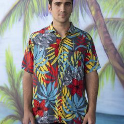 Alternative view of Camisa hawaiana amazonas gris