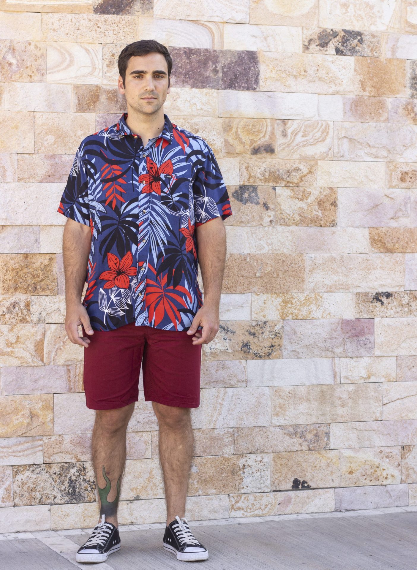 Camisa hawaiana amazonas azul - Imagen 3