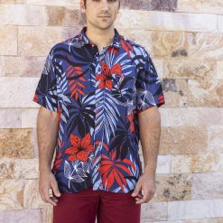 Alternative view of Camisa hawaiana amazonas azul