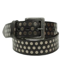 Cinturon con tachas negro cuero vacuno resistente
