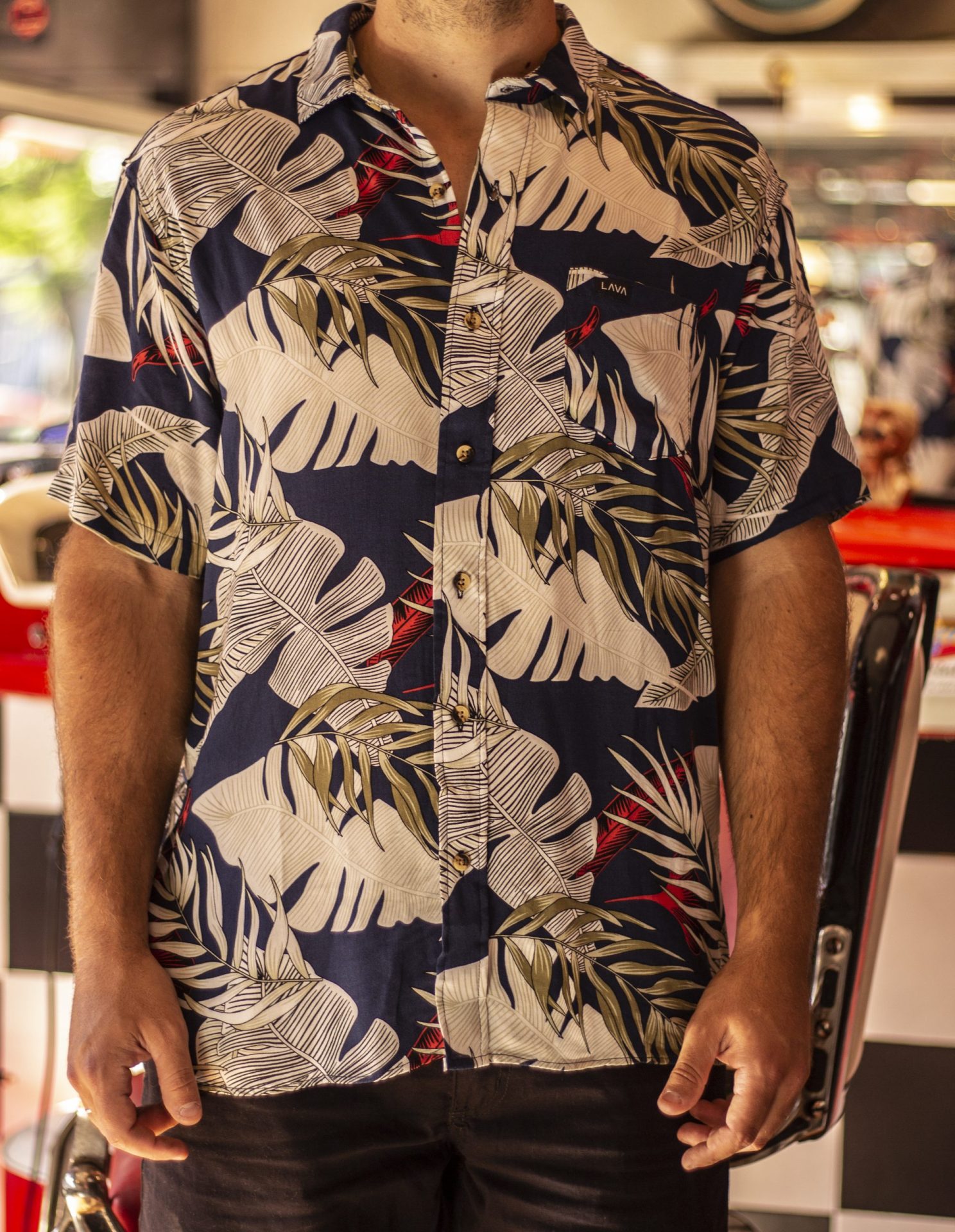Camisa hawaiana caribe azul - Imagen 3
