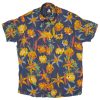 Camisa hawaiana mujer tropical azul