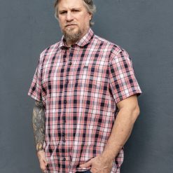 Alternative view of Camisa roja negra blanca a cuadros
