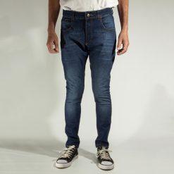 Jean 8,8 oz skinny ajustado elastizado azul