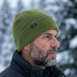 Alternative view of Gorro de lana rocky verde musgo claro