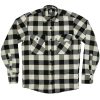 Camisa leñadora harley blanco y negro