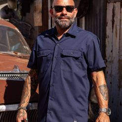 Alternative view of Camisa de trabajo manga corta azul oscuro