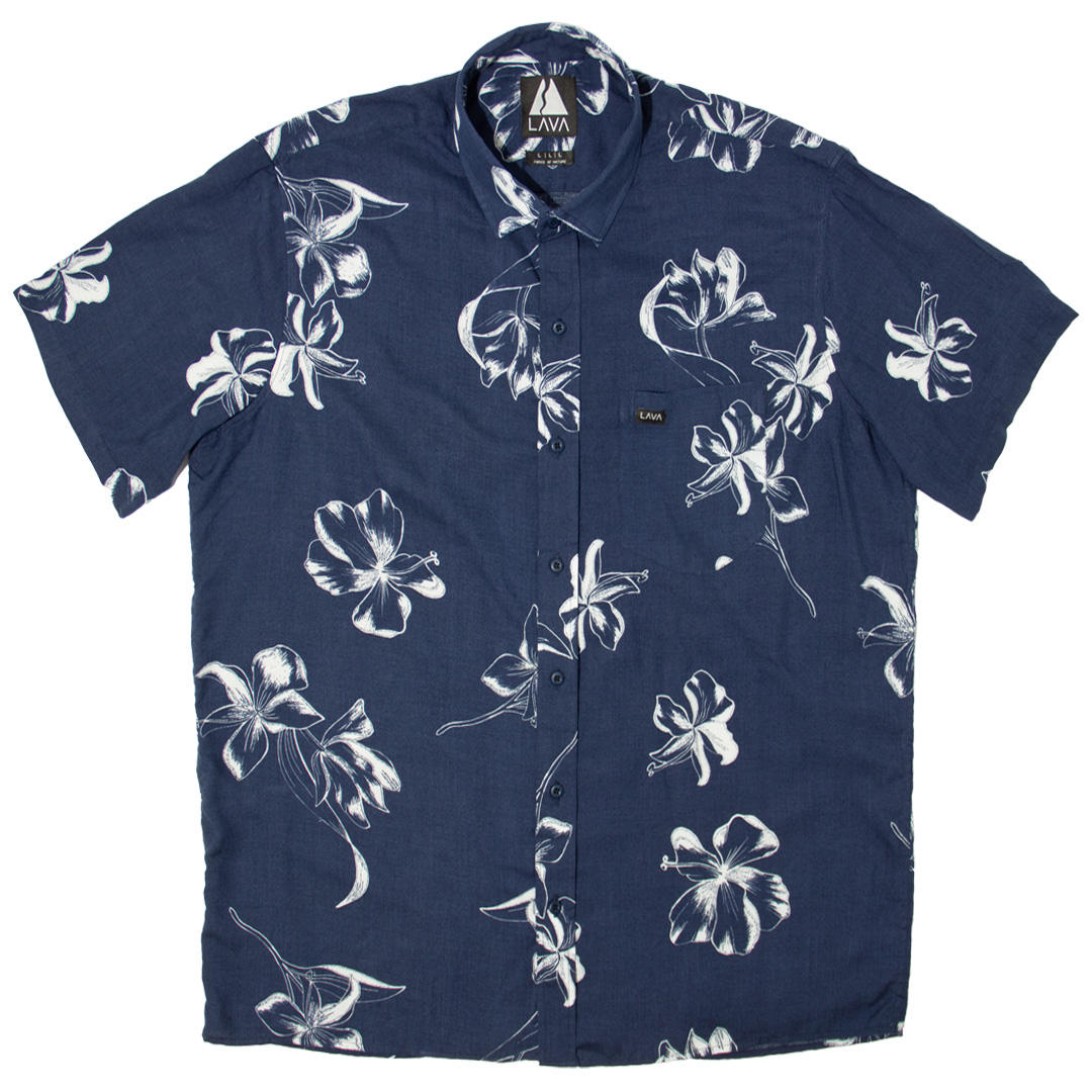 Camisa hawaiana mujer pacifico azul