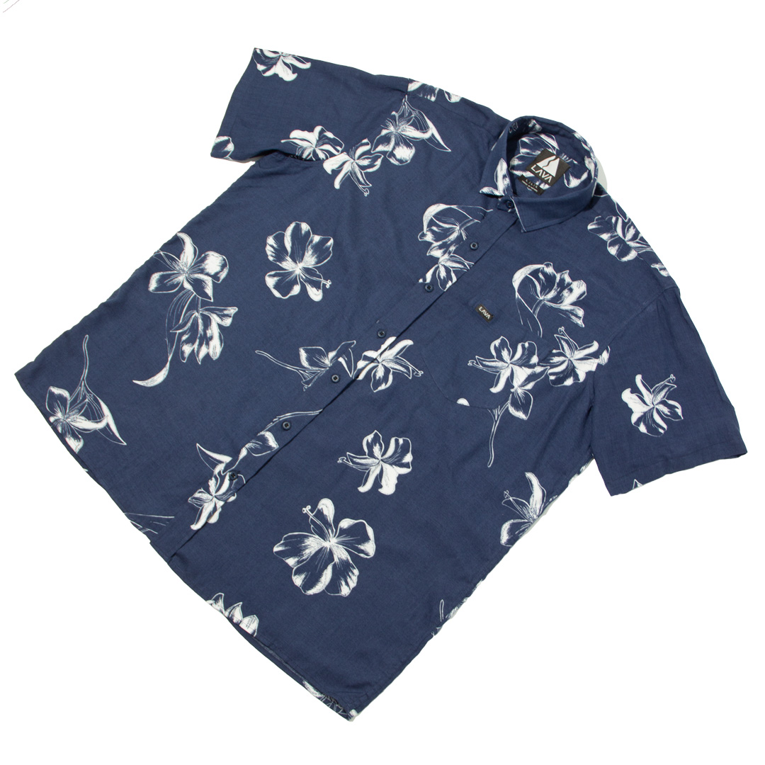 Camisa hawaiana mujer pacifico azul - Imagen 3