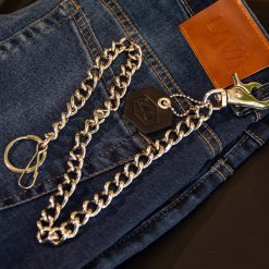 Cadena llavero billetera pantalon mosqueton pinza completo inverso