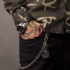 Alternative view of Cadena llavero billetera pantalon doble mosqueton pinza completo