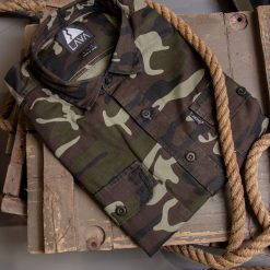 Alternative view of Camisa de gabardina work manga larga mujer camuflado bosque