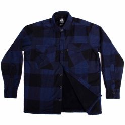 Camisaco con micropolar alpes oversize mujer negro y azul oscuro