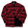 Camisaco con micropolar alpes negro y rojo lineas