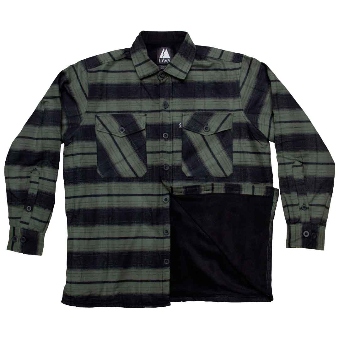 Camisaco con micropolar alpes negro y verde