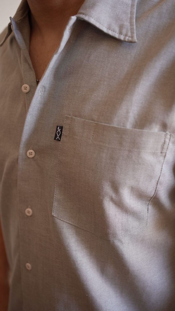 Camisa de trabajo oxford manga corta verde militar - Imagen 5