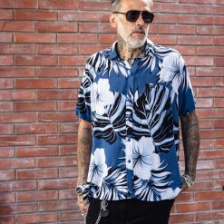 Alternative view of Camisa hawaiana aloha azul