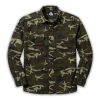 Camisa de gabardina work manga larga camuflado bosque