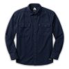 Camisa de gabardina work manga larga mujer azul oscuro