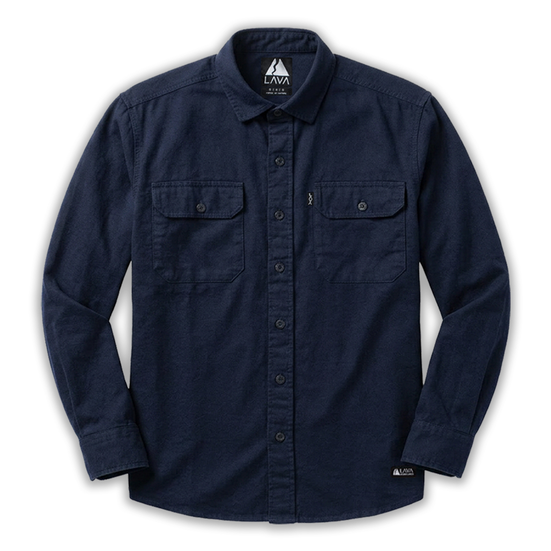 Camisa de gabardina work manga larga mujer azul oscuro