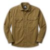 Camisa de gabardina work manga larga mujer camel