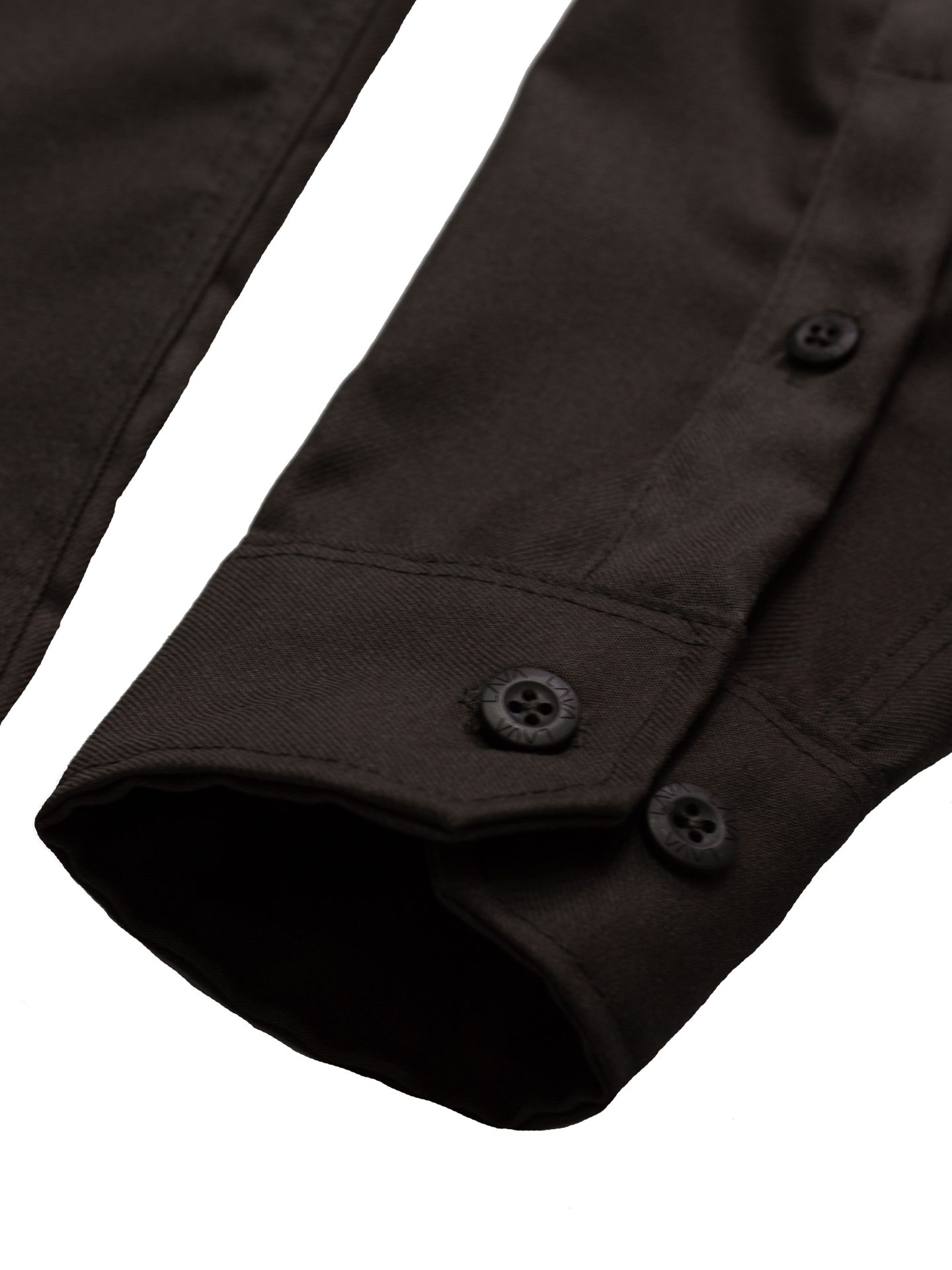 Camisa sarga manga larga marron - Imagen 12