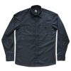 Camisa sarga manga larga gris melange