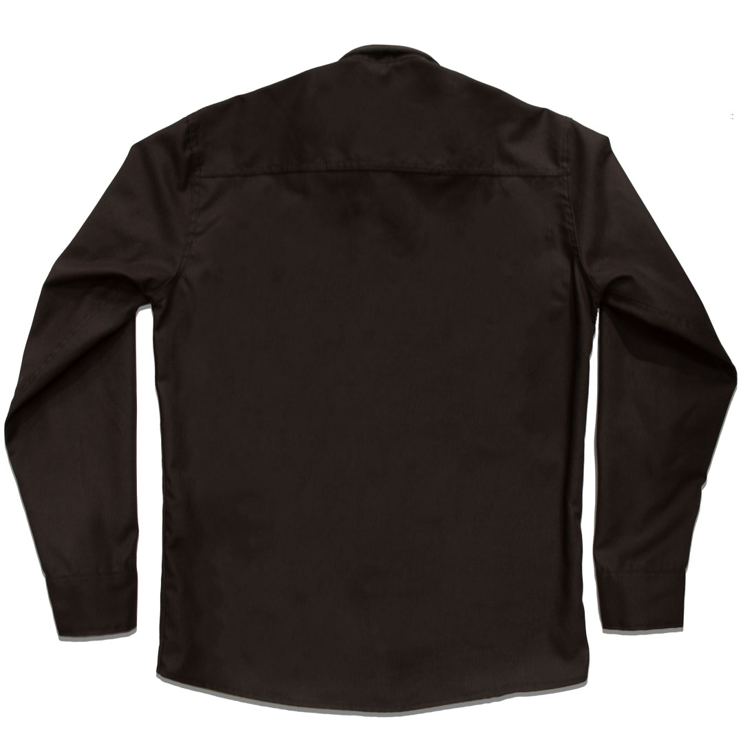 Camisa sarga manga larga marron - Imagen 9