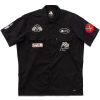 Camisa de trabajo bordada manga corta negra