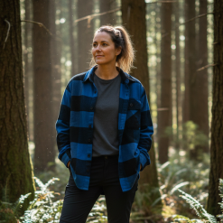 Alternative view of Camisaco oversize mujer andes azul y negro