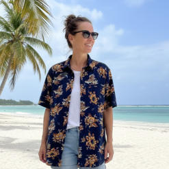 Alternative view of Camisa hawaiana mujer cayo azul