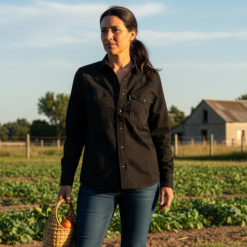Alternative view of Camisa de jean mujer rodeo negro