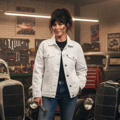 Alternative view of Campera de jean oversize blanco