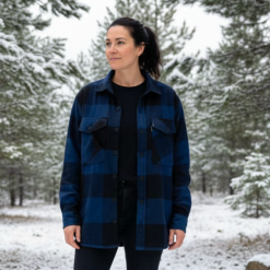 Alternative view of Camisaco con micropolar alpes oversize mujer negro y azul oscuro
