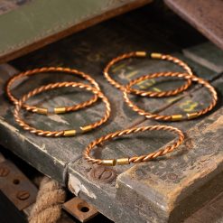 Pulsera de cobre trenzada regulable